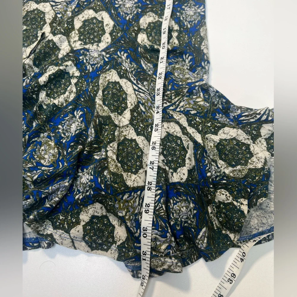 Free People Annabelle Mock Neck Tunic Dress in Cobalt Blue and Green Size Small - Picture 8 of 11